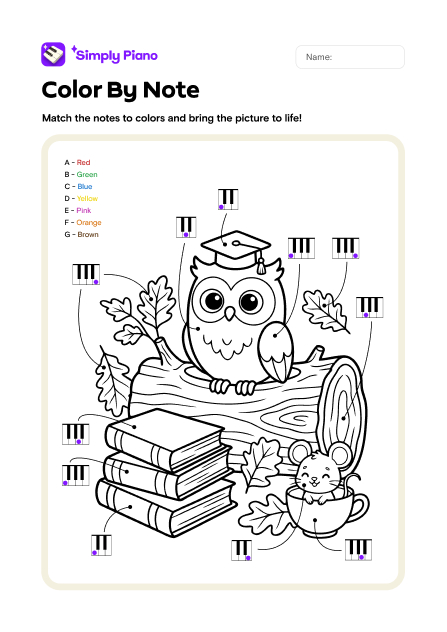 Color by Note - Owl preview