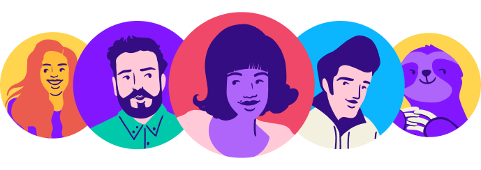 5 user profile avatars
